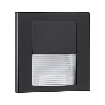 Schwarze LED-Wandlampe mit transparentem, geriffelten Kunststoffdiffusor für moderne Innenbeleuchtung
