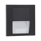 Zwarte LED-wandlamp met transparante geribbelde kunststof diffuser voor moderne binnenverlichting