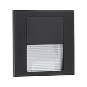 Schwarze LED-Wandlampe mit transparentem, geriffelten Kunststoffdiffusor für moderne Innenbeleuchtung