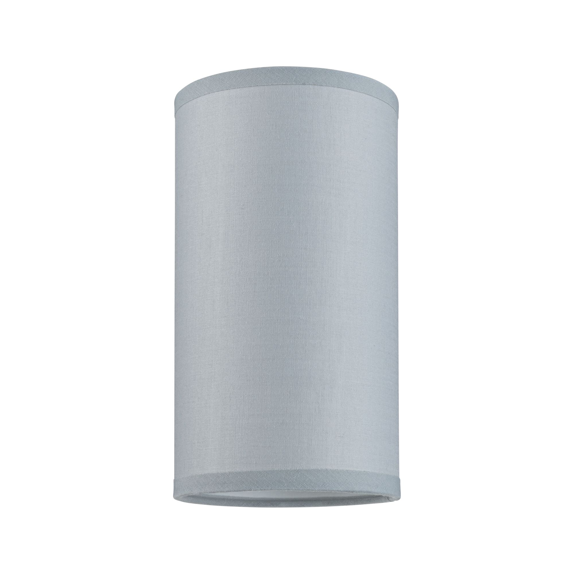 Cylindrical lampshade in light grey fabric for modern indoor lighting