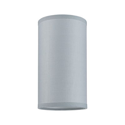 Cylindrical lampshade in light grey fabric for modern indoor lighting