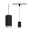 URail Suspension Corus E27 max. 50W gradable 230V Noir Suspension noire en métal avec bord argenté, lampe LED moderne pour espaces de vie
