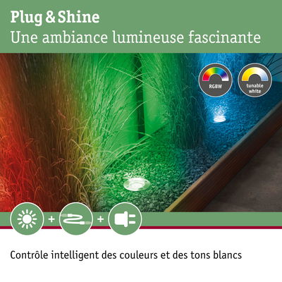 Spots LED encastrés extérieurs RGBW avec blanc réglable pour éclairage de jardin intelligent