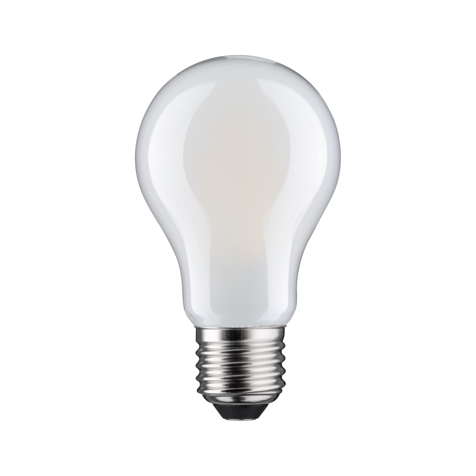 Klassische weiße Glühbirne mit Metallgewinde, energiesparende LED-Lampe für Wohnraumbeleuchtung