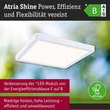 Weißes quadratisches LED-Deckenlicht Atria Shine mit hoher Energieeffizienzklasse B