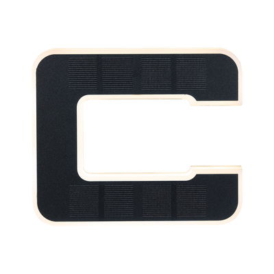 Black LED corner panel with white plastic frame for modern room lighting solutions