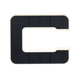 Black LED corner panel with white plastic frame for modern room lighting solutions