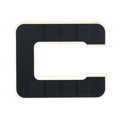 Black LED corner panel with white plastic frame for modern room lighting solutions