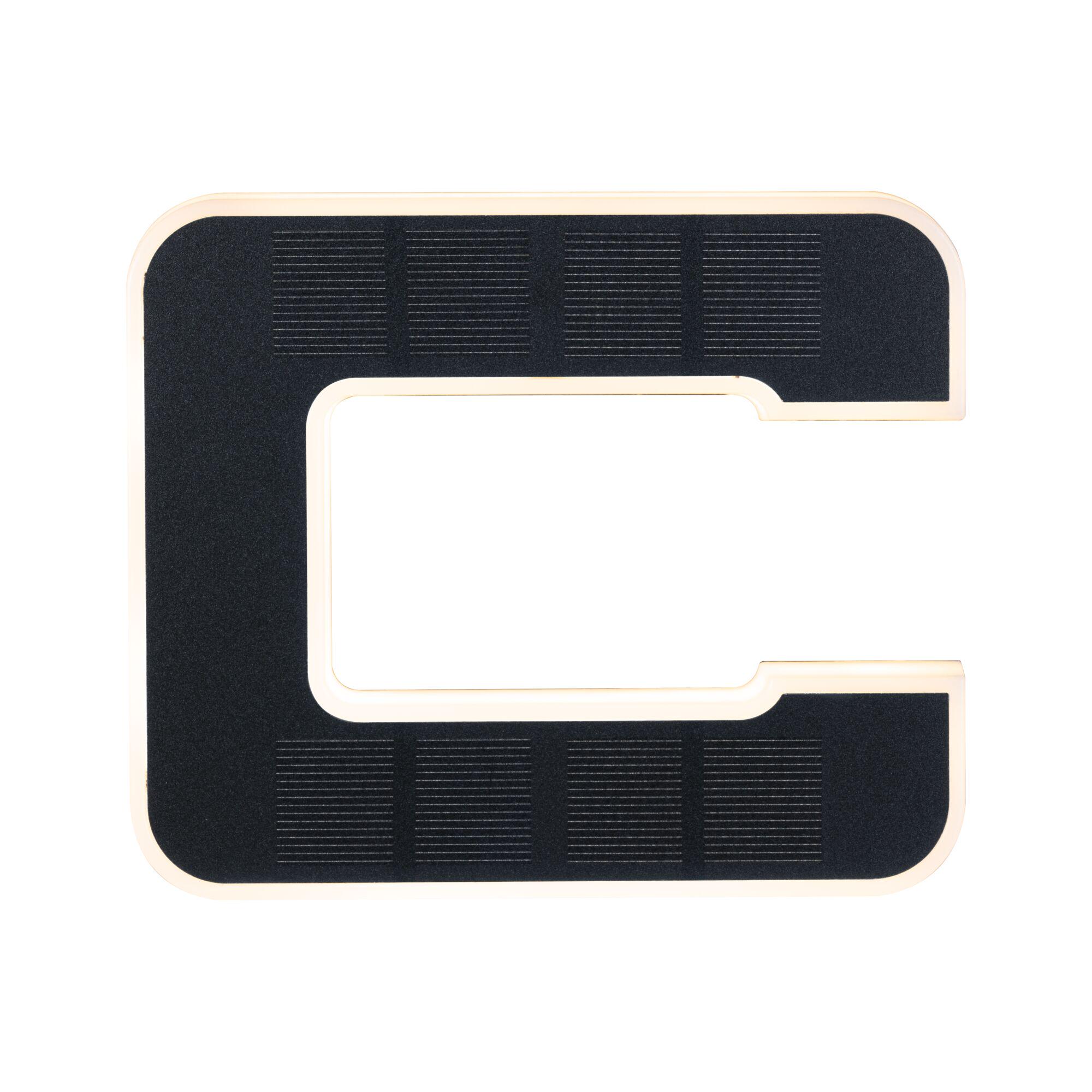 Black LED corner light with white plastic frame for modern indoor lighting solutions