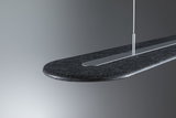 Modern pendant light with black felt and silver metal strip for stylish room lighting