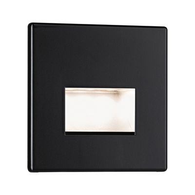 Schwarze LED-Wandleuchte aus Metall mit rechteckigem Lichtausschnitt für moderne Innenbeleuchtung