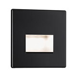 Schwarze LED-Wandleuchte aus Metall mit rechteckigem Lichtausschnitt für moderne Innenbeleuchtung