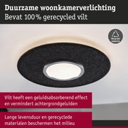 Duurzame woonkamerverlichting met zwart vilt van 100% gerecycled materiaal en LED-licht