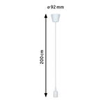 Weißes Pendelkabel aus Kunststoff mit 200 cm Länge und 92 mm Durchmesser für Lampenmontage
