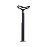 Zwarte metalen LED-buitenlamp met bewegingssensor en modern ontwerp voor tuinverlichting