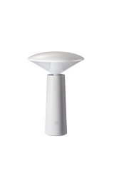 White LED table lamp with round diffuser and touch switch for modern lighting