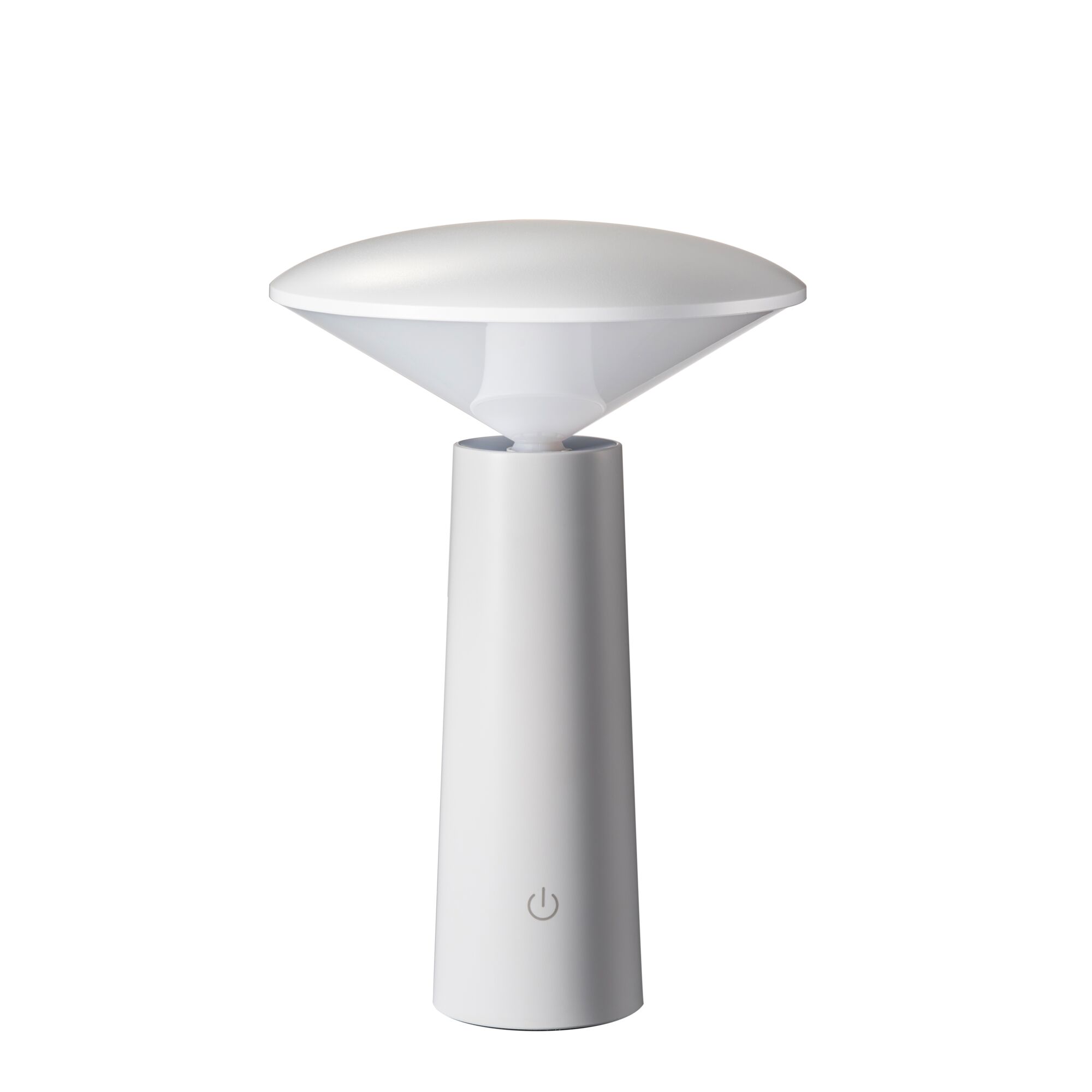 Witte LED-tafellamp met ronde diffuser en touchschakelaar voor moderne verlichting
