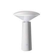 White LED table lamp with round diffuser and touch switch for modern lighting