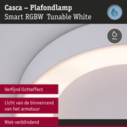 Casca plafondlamp wit met slimme RGBW-verlichting en IP44-bescherming voor badkamerverlichting