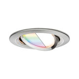 Spot encastré rond en acier inox brossé avec LED orientable et effet filtre couleur