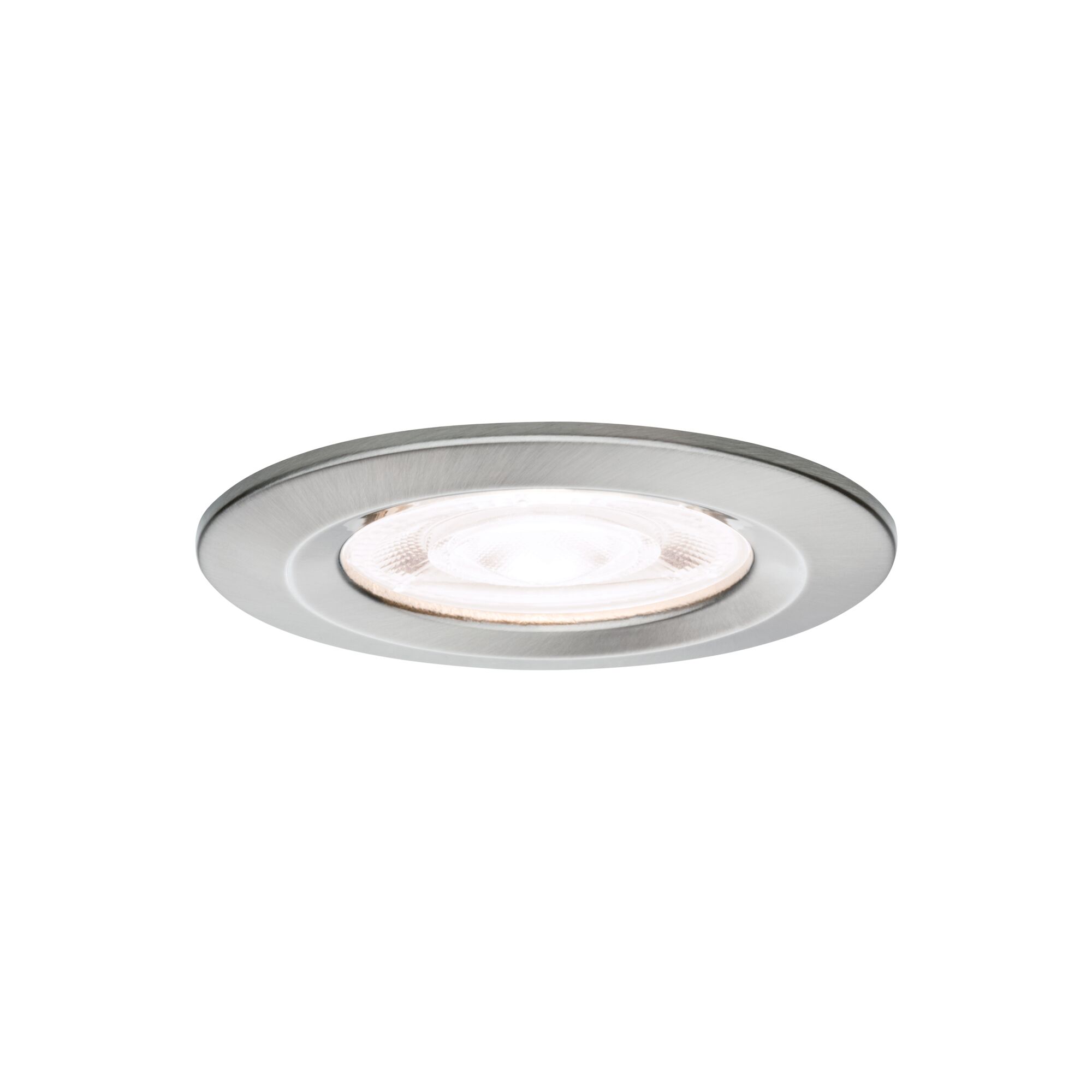 Rundes LED-Einbaustrahler aus gebürstetem Aluminium in Silber für moderne Innenbeleuchtung