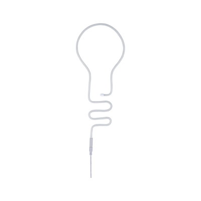 Weiße LED-Neonlampe in Glühbirnenform aus flexiblem Material für moderne Raumbeleuchtung