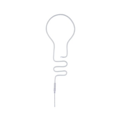 White flexible LED light tube shaped like a bulb for decorative lighting and home decor