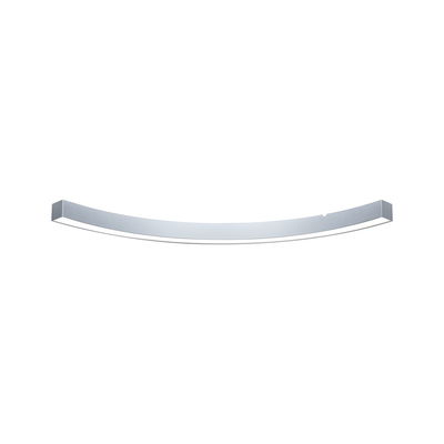 Curved LED wall light in silver aluminum with white diffuser for modern indoor lighting