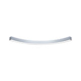 Curved LED wall light in silver aluminum with white diffuser for modern indoor lighting
