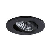 Black metal recessed spotlight with adjustable reflector for modern LED lighting solutions