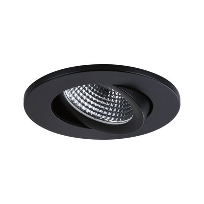 Spot encastré noir en métal avec réflecteur orientable pour éclairage LED moderne
