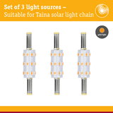 Set of 3 white LED light sources with warm gold light, suitable for Taina solar light chain