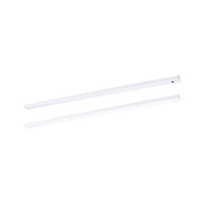 Twee slanke witte aluminium LED-plafondlampen voor moderne binnenverlichting
