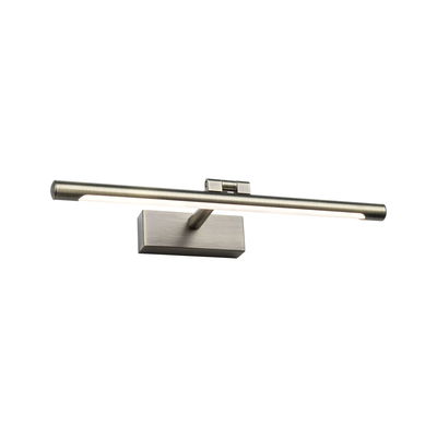 Modern LED picture light in brushed silver metal for wall mounting with warm white illumination