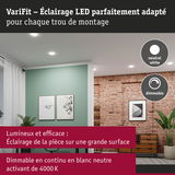 Salon avec éclairage LED encastré dimmable en blanc neutre pour une lumière large et efficace