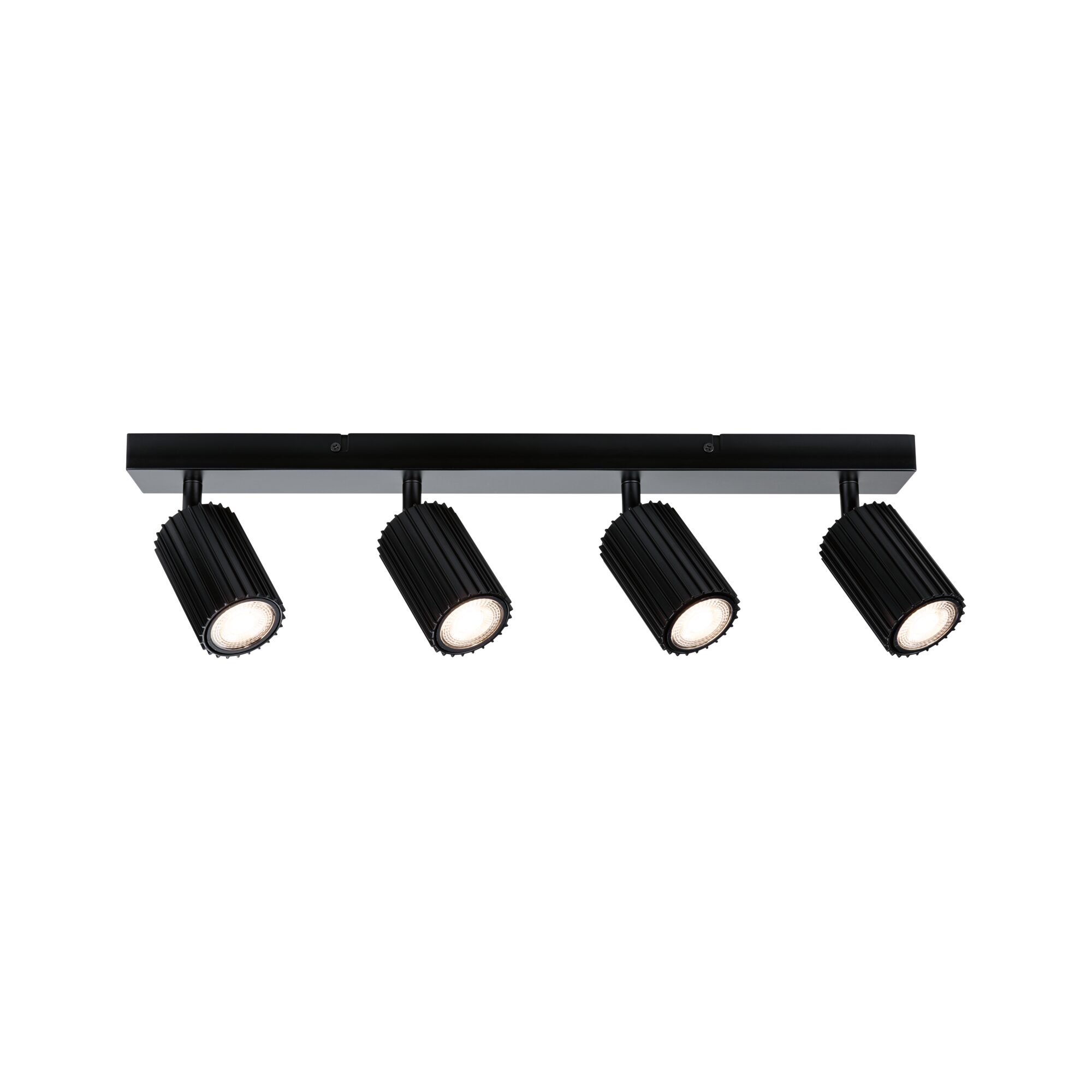 Spotlight Lirena GU10 max. 4x10W Schwarz matt Metall Vierflammiger LED-Deckenstrahler aus schwarzem Aluminium für moderne Raumbeleuchtung
