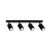 Spot LED plafond noir en aluminium à quatre lampes pour éclairage intérieur moderne