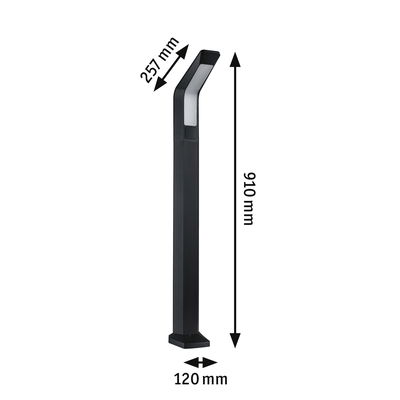 Lanterne extérieure LED noire en aluminium de 910x120x257 mm pour éclairage de jardin