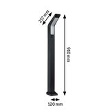 Black aluminum LED outdoor light measuring 910x120x257 mm for garden lighting solutions