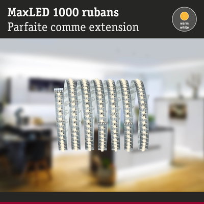 Bande LED MaxLED 1000 en blanc chaud, extension flexible pour éclairage intérieur