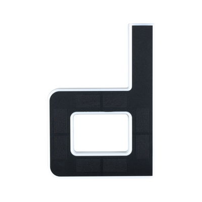 Black LED corner panel with white frame, modern energy-saving indoor lighting solution