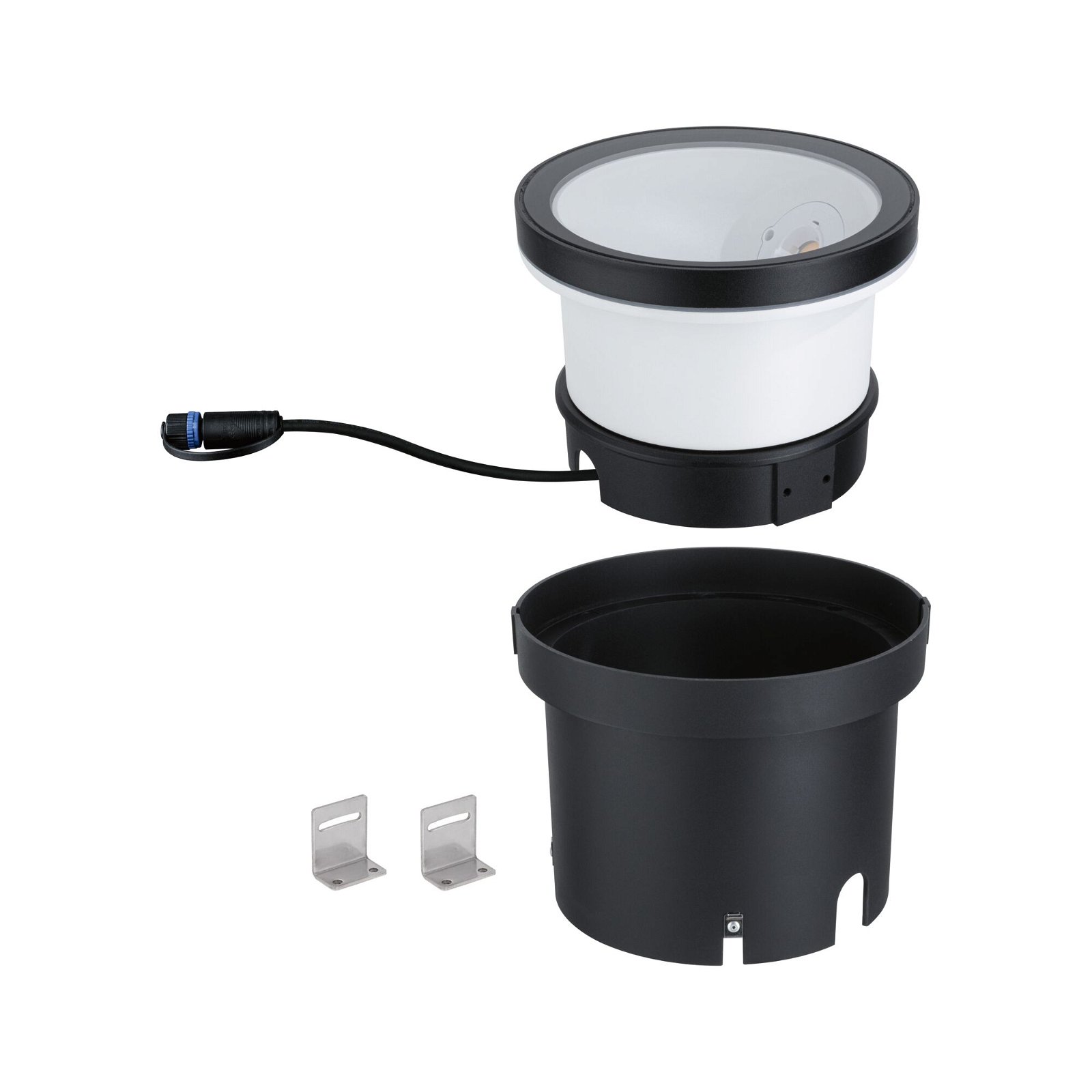 Plug & Shine LED-wallwasher Ocos Enkelt lysarmatur IP67 3000K 6,1W Koksgrå
