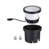 White LED recessed spotlight with black housing and cable, including mounting brackets for installation