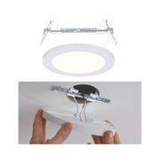 Panneau LED de plafond rond blanc avec support métallique, installation au plafond, éclairage économique
