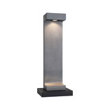 Modern grey granite outdoor lamp with LED light and black base for garden lighting