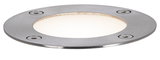 Spot encastré LED rond en acier inoxydable brossé avec quatre vis et diffuseur dépoli