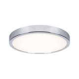 Ronde plafondlamp met chromen metalen frame en witte diffuser voor moderne binnenverlichting