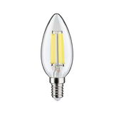 LED-kaarslamp met helder glas en zilveren schroefvoet voor energiezuinige verlichting