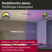 Pendelleuchte Aptare in Weiß mit stufenlos dimmbarer Weißlicht- und RGBW-Farbsteuerung für Wohnräume