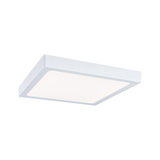 Square white LED ceiling light made of plastic with even illumination for living spaces